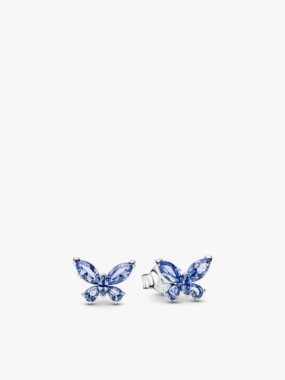 Parure Collier & Boucles d'Oreilles Papillon Bleu