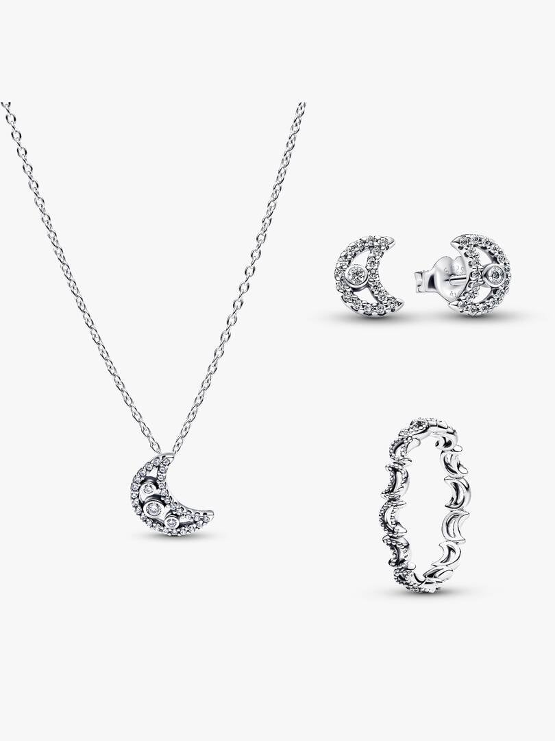 Parure Collier, Boucles d'Oreilles & Bague Lune
