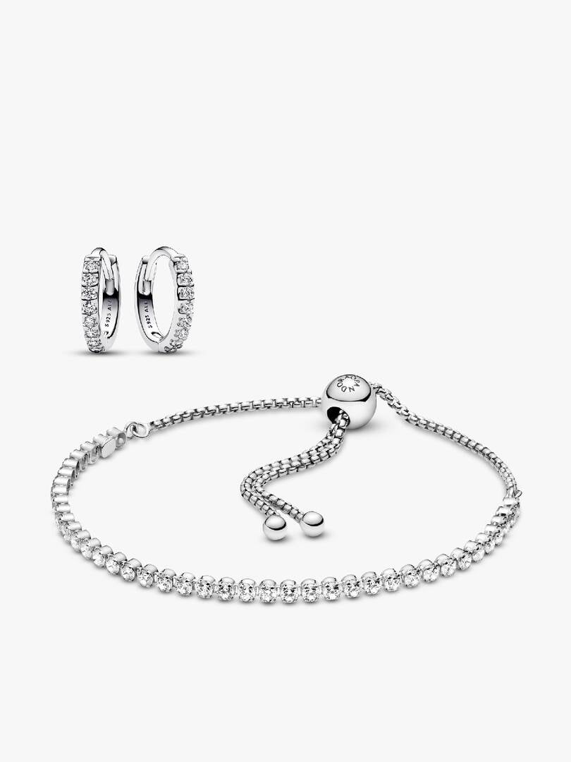 Parure Créoles Huggie et Bracelet Rivière